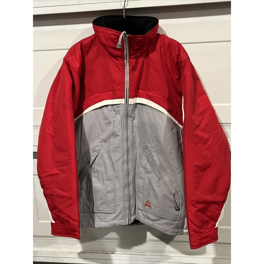 Ripzone Micro- Lite Insulated Snowboard Jacket Coat Red Gray Liner Hood Size M